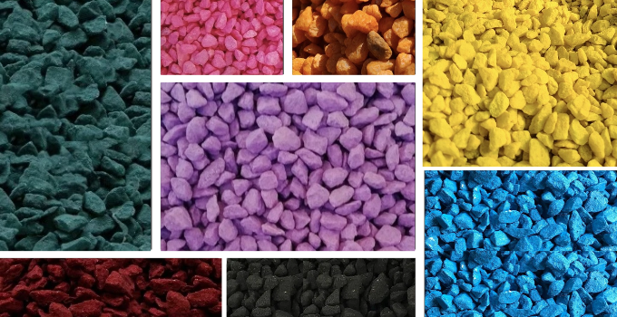 Piedras decorativas de colores fuertes para jardines, macetas, terrarios y decoración de Fallas y Hogueras | BMDP